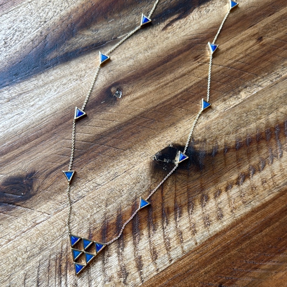 Original House of Harlow 1960 Blue Triangle Necklace